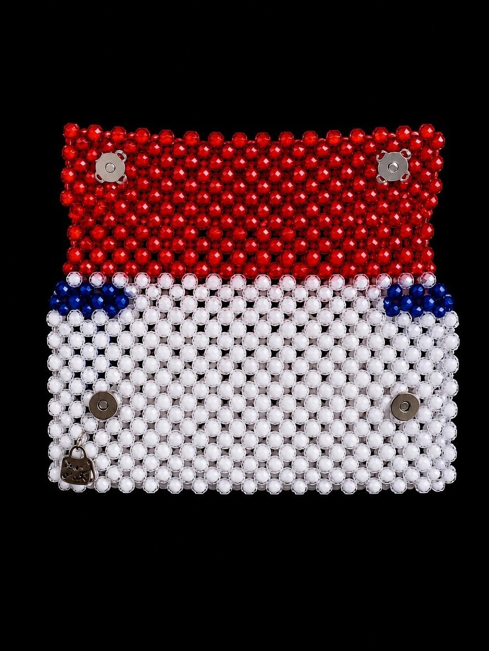Hand-Carry Red, White, & Blue Beaded Patriotic Purse 4th Of July - Picture 9 of 15